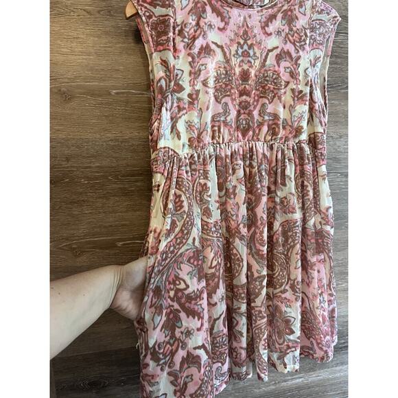 Free People All the Time Velvet Mini Dress Petal Combo XS Rose Country Boho New - Picture 2 of 10